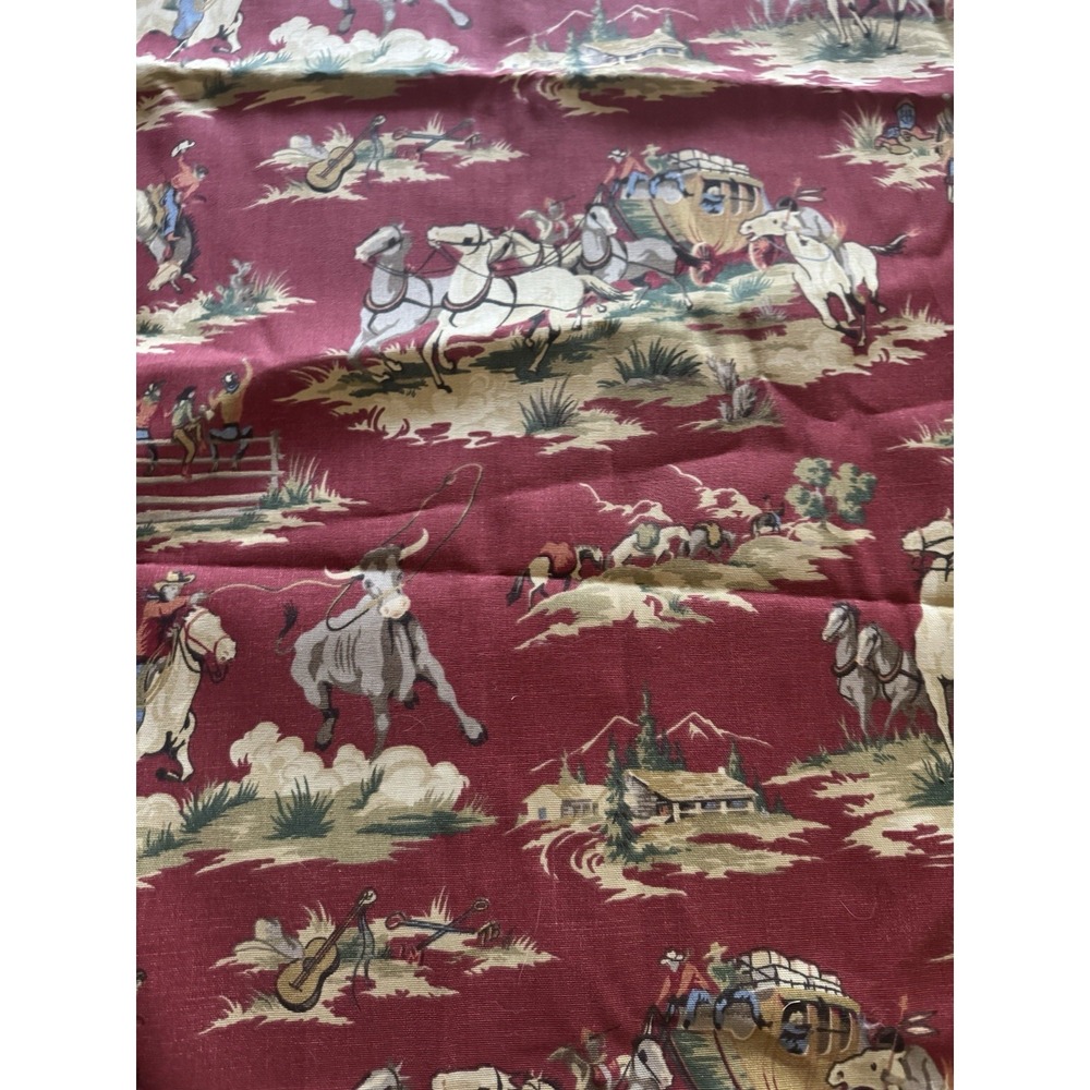 "WILD WEST" AN AUTHENTIC WAVERLY SCREEN PRINT FABRIC 2 +YARDS X 54" WIDE